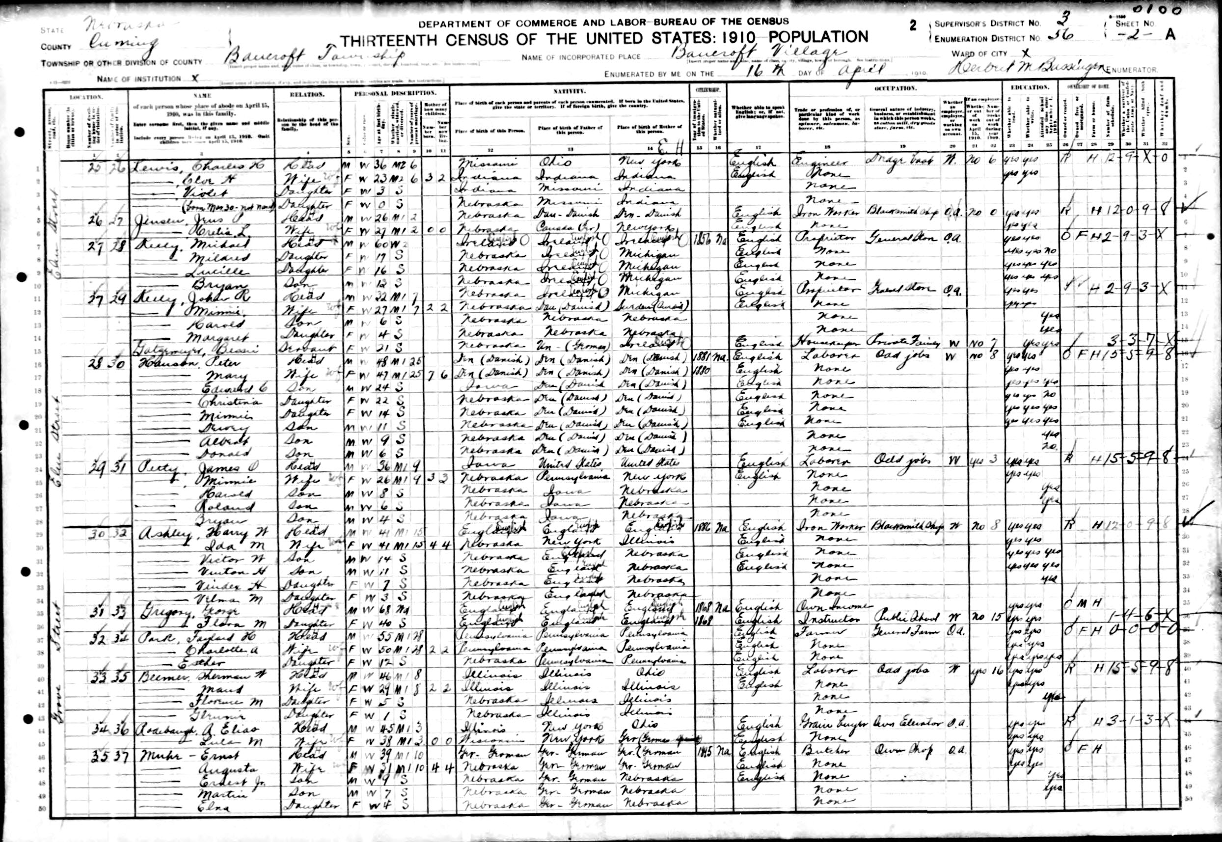 us census kelly 1910 1920 1930 patrick m kelly united states census form